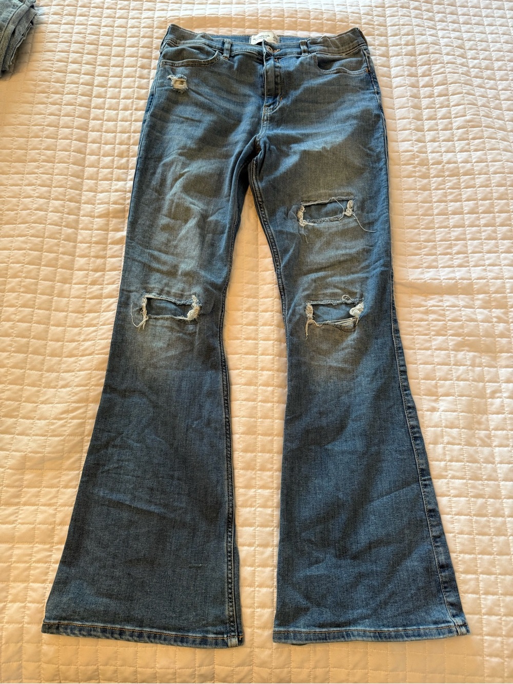 abercrombie kids Distressed Flare Jeans - Blue